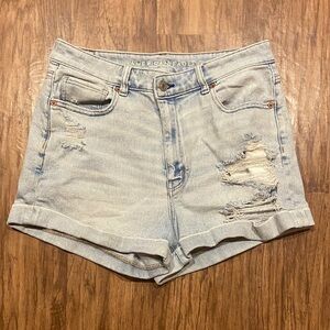 American Eagle Outfitters Women's Distressed Light Blue Jean Shorts size 10